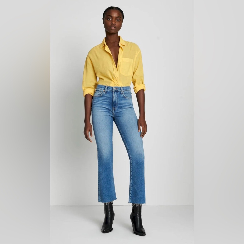7 for all Mankind luxe vintage high waist slim kick jeans 28